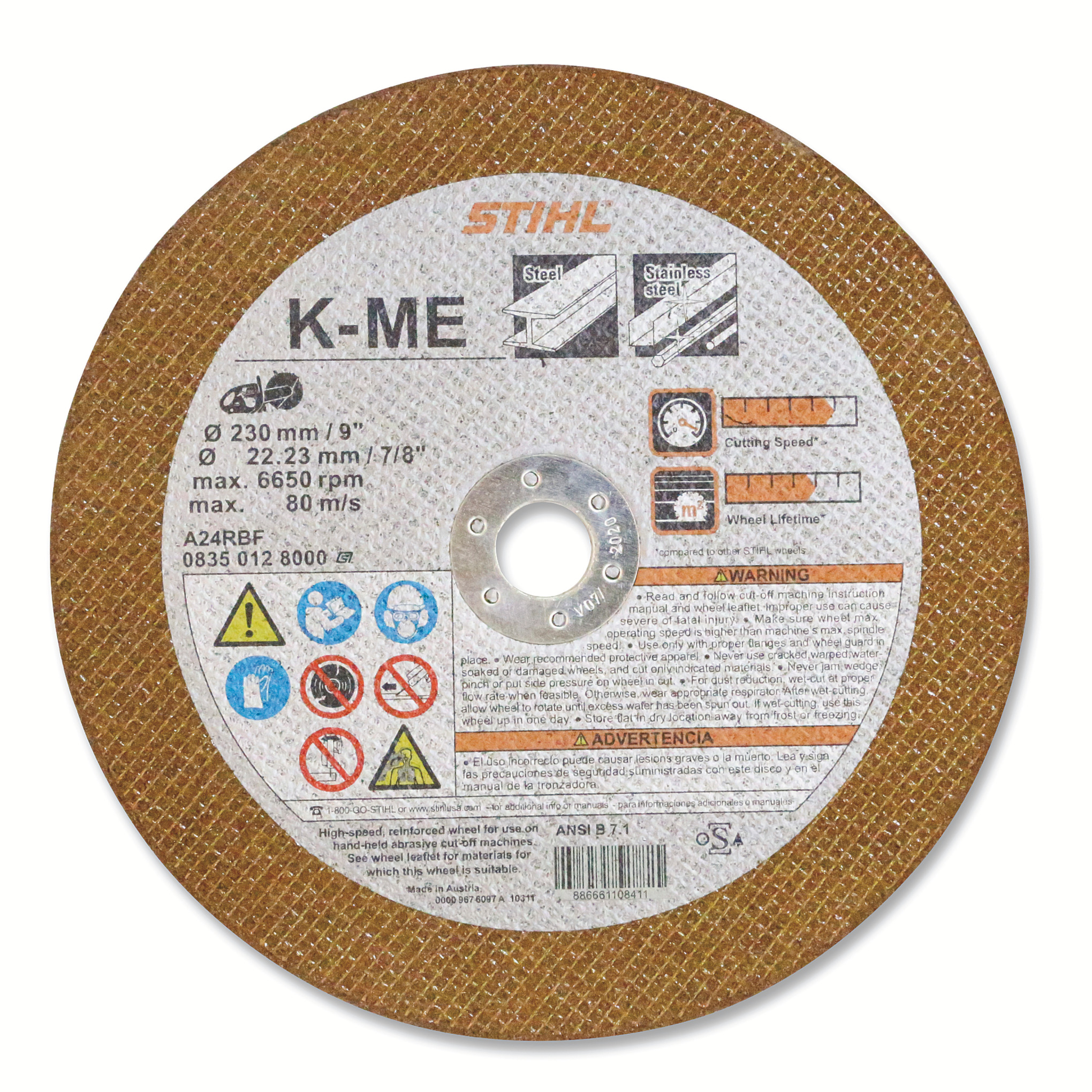 K-ME | Disco de resina para acero de 230 mm (9")